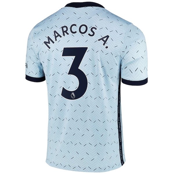 Camiseta Chelsea NO.3 Marcos A. Replica Segunda Ropa 2020/21 Azul